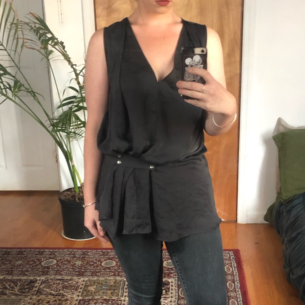 Free People XS Silver Drape Top